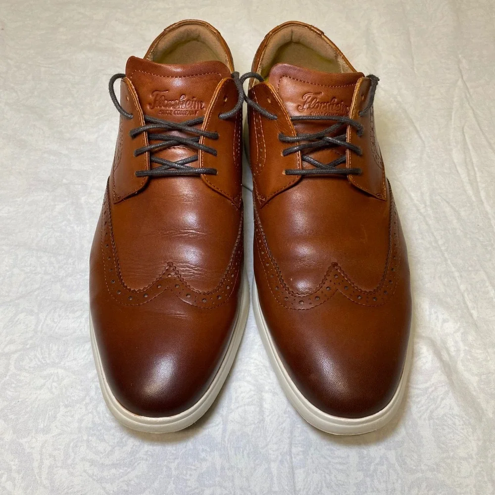 Florsheim Comfortech Men's Wingtip Oxford Shoes Brown Leather Size 9M 11768